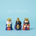 The magi and the text happy epiphany day Royalty Free Stock Photo