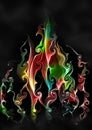 Magic abstract stylized colored flame on a black background Royalty Free Stock Photo