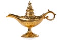 Magic Aladdin's Genie lamp isolated on white