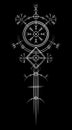 Magic ancient viking art deco, Vegvisir magic navigation compass ancient. The Vikings used many symbols in accordance Norse sign