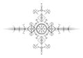 Magic ancient viking art deco, White Vegvisir navigation compass ancient. The Vikings used many symbols in accordance to Norse