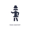 magic assistant icon on white background. Simple element illustration from magic concept