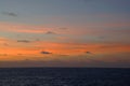 Magic of the Atlantic. Sunrise . Open ocean waves horizon and clouds.