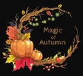 Magic autumn frame Royalty Free Stock Photo