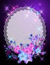 Magic background with flowers and napkin