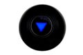 Magic 8 ball with an empty blank prediction on white background