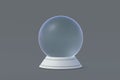 Magic ball. Predicting the future. Astrological forecast. Black, white magic. Empty glass sphere for predictions on gray backgroun Royalty Free Stock Photo