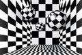 Magic balls in checkered room