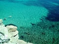 Beautiful blue sea and swimmers