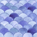 Magic Blue classic Watercolor Mermaid scales, imitation fish scales background. Abstract reptilian scales Royalty Free Stock Photo