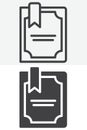 Magic book bookmark line and solid vector icon set Royalty Free Stock Photo