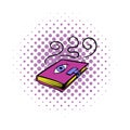 Magic book icon, comics style