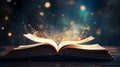 Magic Book With Open Antique Pages, AI Generative Royalty Free Stock Photo