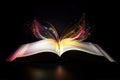 Magic Book With Open Pages And Abstract Lights Shini. Ai generative Royalty Free Stock Photo