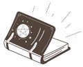 Magic book with pentagram, spells and witchcraft
