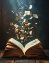 Magic Book Unleashes Stories and Knowledge Royalty Free Stock Photo