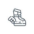 magic boot icon vector from videogame elements concept. Thin line illustration of magic boot editable stroke. magic boot linear