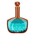 Magic bottle icon cartoon vector. Game laboratory