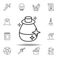 magic bottle with stars outline icon. elements of magic illustration line icon. signs, symbols can be used for web, logo, mobile Royalty Free Stock Photo