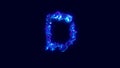 Magic brilliants or ice crystals - letter D, creative font, isolated - object 3D rendering Royalty Free Stock Photo