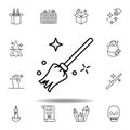 magic broom, miscellaneous outline icon. elements of magic illustration line icon. signs, symbols can be used for web, logo, Royalty Free Stock Photo