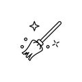 Magic broom, miscellaneous outline icon. Signs and symbols can be used for web, logo, mobile app, UI, UX Royalty Free Stock Photo