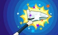 Magic Wand Conjuring Large Silver Bullet Royalty Free Stock Photo