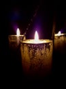 Magic candle light on chains Royalty Free Stock Photo