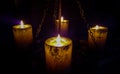 Magic candle light on chains Royalty Free Stock Photo