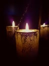 Magic candle light on chains Royalty Free Stock Photo