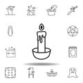 magic candle outline icon. elements of magic illustration line icon. signs, symbols can be used for web, logo, mobile app, UI, UX Royalty Free Stock Photo
