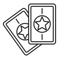 Magic cards icon, outline style