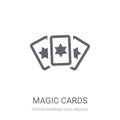 Magic cards icon. Trendy Magic cards logo concept on white background from Entertainment and Arcade collection