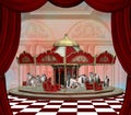 Fantasy carousel on a surreal stage