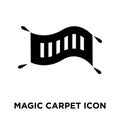 Magic Carpet icon vector isolated on white background, logo concept of Magic Carpet sign on transparent background, black filled Royalty Free Stock Photo