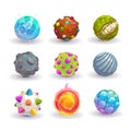 Magic cartoon booster balls for game design.