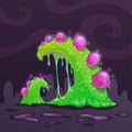 Magic cartoon mushroom. Fantasy alien night plant