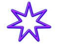 Magic Celtic purple and blue elven septagram septogram star on white background