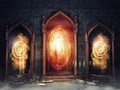 Magic chamber with mirrors Royalty Free Stock Photo