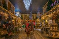 Magic christmas atmosphere in the reign of Santa Claus shop