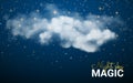 Magic Christmas Cloud. Shining Stars. Night sky abstract background. Vector illustration Christmas. Fairy Dust Royalty Free Stock Photo