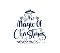Magic of Christmas never ends Svg quotes, png, eps, Christmas Quotes, Winter SVG