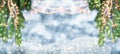 Magic Christmas Snow Landscape Background With Sparkling Lights Royalty Free Stock Photo