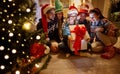 Magic Christmas - surprise in box for young friends Royalty Free Stock Photo