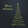 Magic Christmas Tree Composed of Shiny Stars Royalty Free Stock Photo