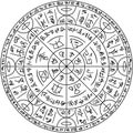 Magic circle with mystic symbols