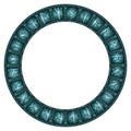 Magic Circle of stone shining Scandinavian runes Royalty Free Stock Photo