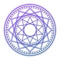 The magic circle, a symbol of mystical geometry. Alchemy is a magic circle Royalty Free Stock Photo