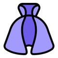 Magic cloak icon in flat line style representing wizardry invisibility and enchantment ideal for fantasy and mystical concepts