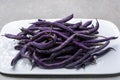 Magic colorful purple beans which turn Green after cooking, fresh healthy vegetables